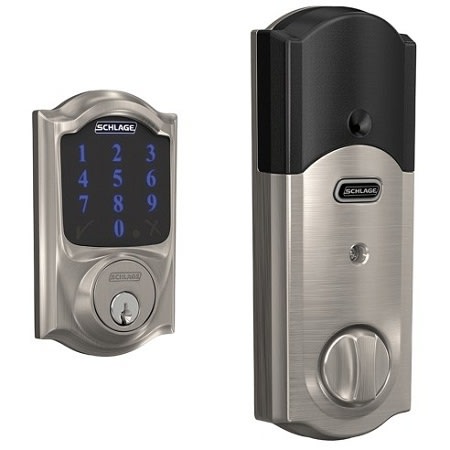 Grade 1 Touchscreen Deadbolt Lock, Connect Series, Camelot Trim, Satin Nickel Finish